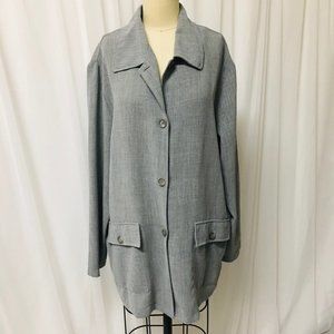 VTG Light Gray Long Buttoned Blazer